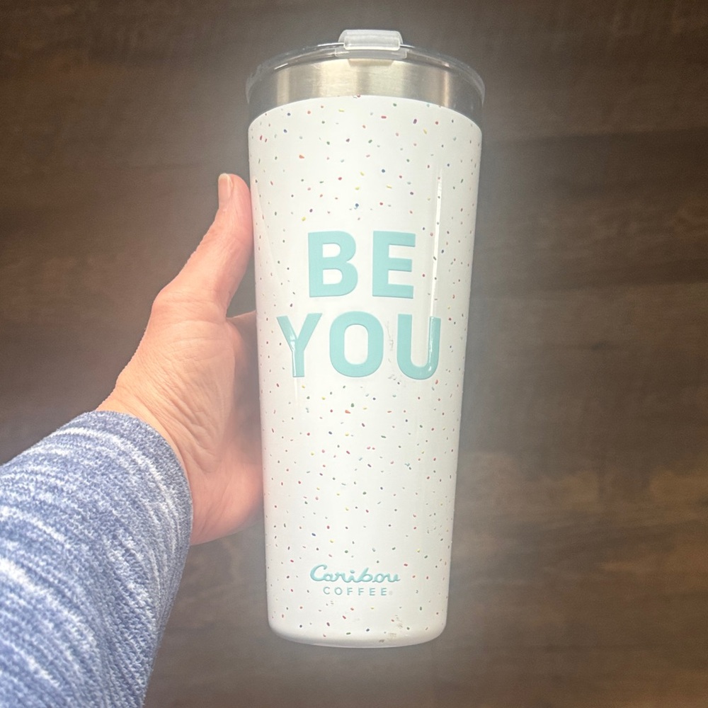 Caribou Coffee 20 oz RAINBOW PRIDE BE YOU Stainless Tumbler RARE - Picture 2 of 6